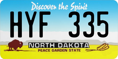 ND license plate HYF335