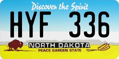 ND license plate HYF336