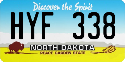 ND license plate HYF338
