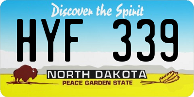 ND license plate HYF339