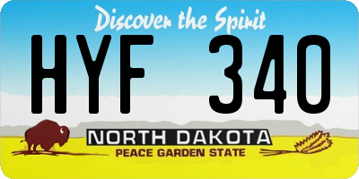 ND license plate HYF340
