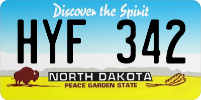ND license plate HYF342