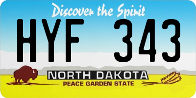 ND license plate HYF343