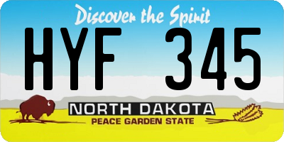 ND license plate HYF345