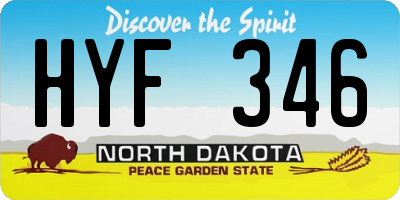 ND license plate HYF346