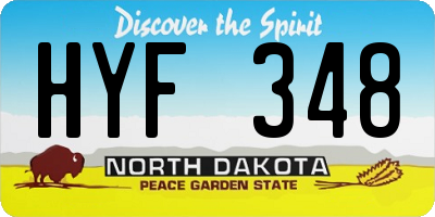 ND license plate HYF348