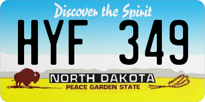 ND license plate HYF349