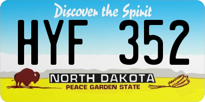ND license plate HYF352