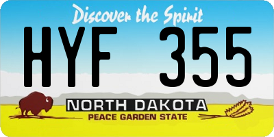 ND license plate HYF355