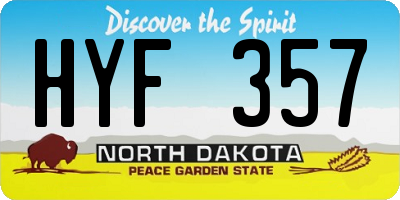 ND license plate HYF357