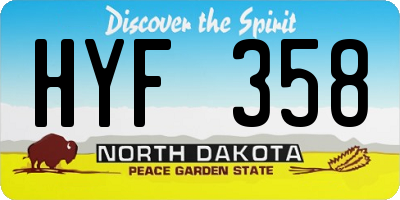 ND license plate HYF358