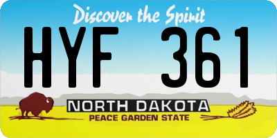 ND license plate HYF361