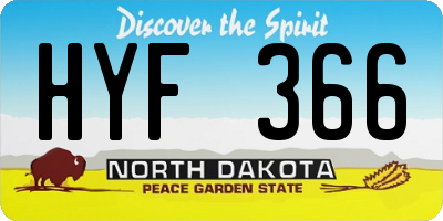 ND license plate HYF366