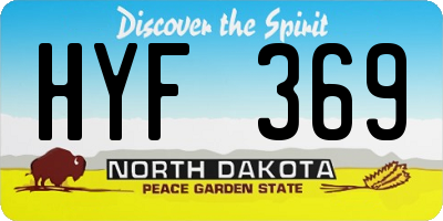 ND license plate HYF369
