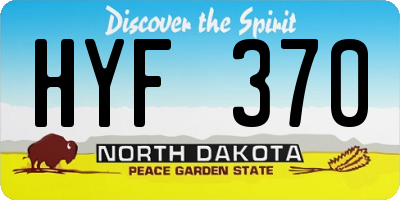 ND license plate HYF370