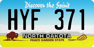 ND license plate HYF371