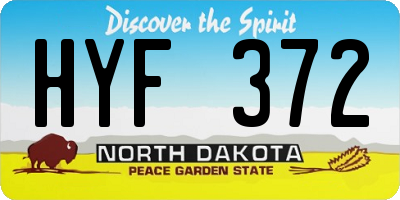 ND license plate HYF372