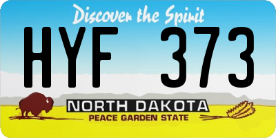 ND license plate HYF373