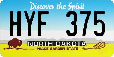 ND license plate HYF375