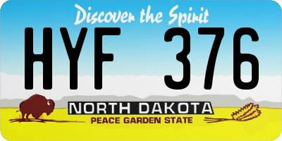 ND license plate HYF376