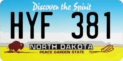 ND license plate HYF381