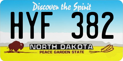ND license plate HYF382