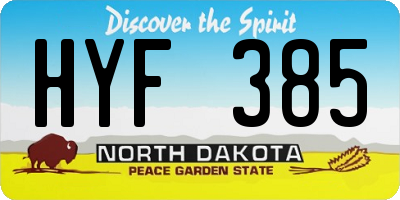 ND license plate HYF385