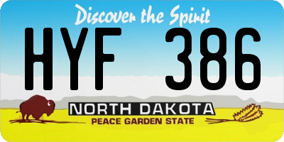 ND license plate HYF386