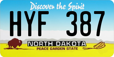 ND license plate HYF387