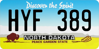 ND license plate HYF389