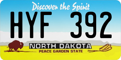 ND license plate HYF392