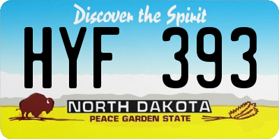ND license plate HYF393