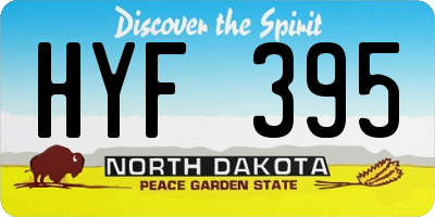 ND license plate HYF395