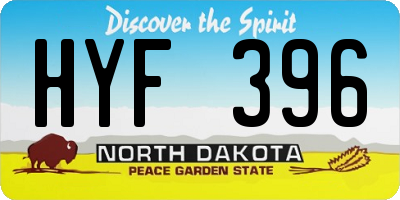 ND license plate HYF396