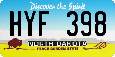 ND license plate HYF398