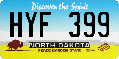 ND license plate HYF399