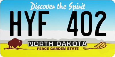 ND license plate HYF402