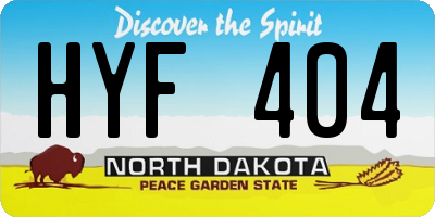 ND license plate HYF404