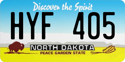 ND license plate HYF405