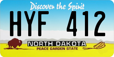 ND license plate HYF412
