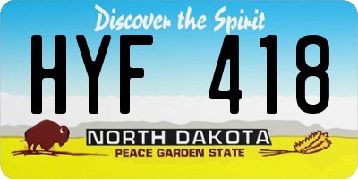 ND license plate HYF418