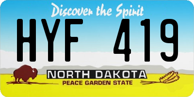 ND license plate HYF419