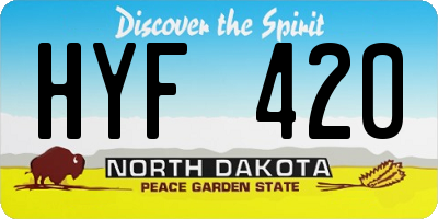 ND license plate HYF420