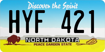 ND license plate HYF421