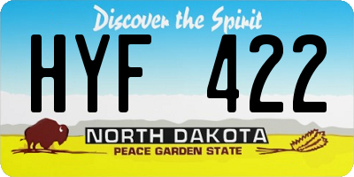 ND license plate HYF422