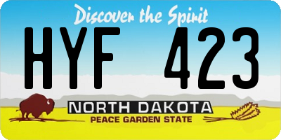 ND license plate HYF423