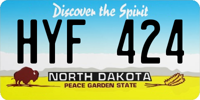 ND license plate HYF424