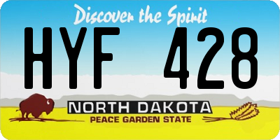 ND license plate HYF428