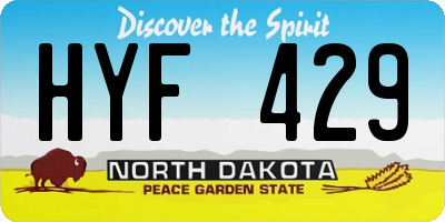 ND license plate HYF429