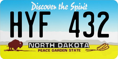 ND license plate HYF432